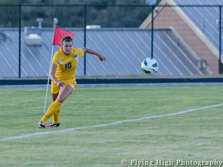 Carissa Frazier moves the ball towards the goal